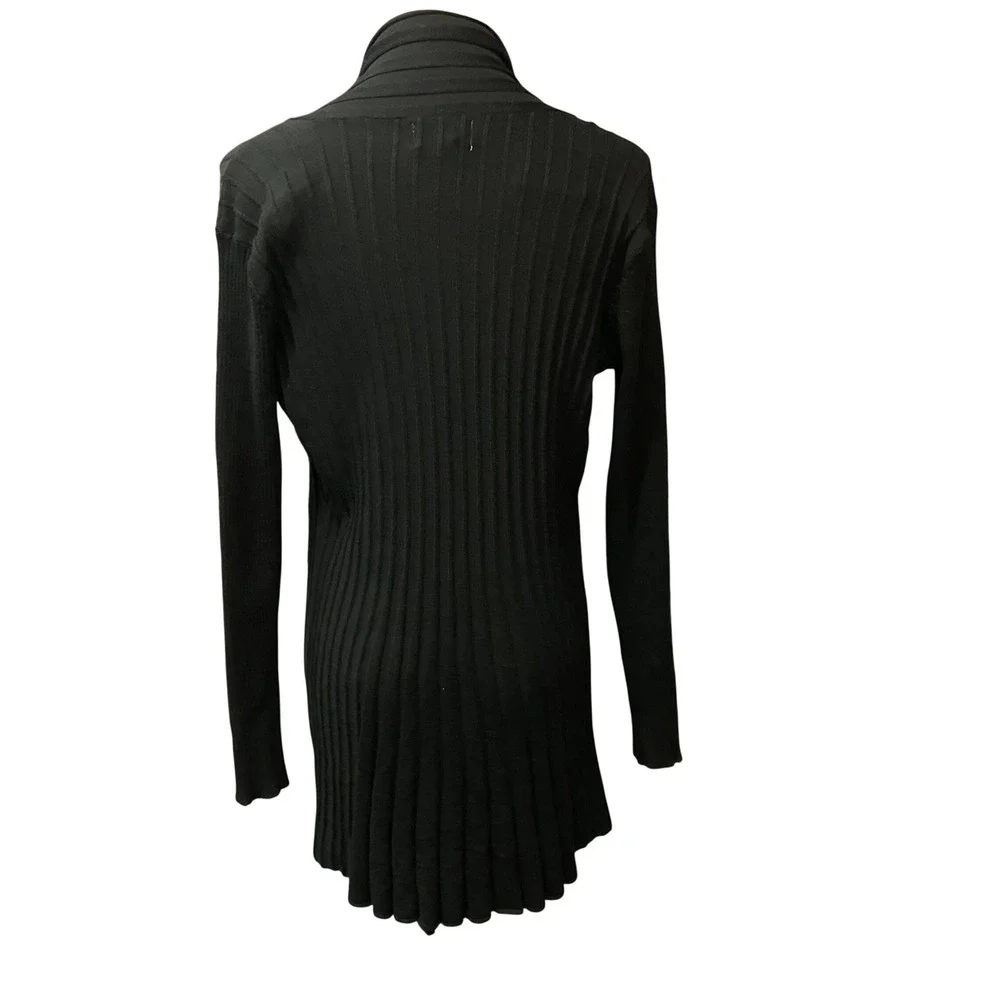 BIRCH NY Women's Ribbed Long Sleeve Open-Front Cardigan Black Size Medium‎ NWT